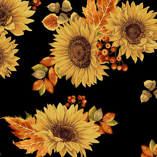 Autumn Sunflower Black