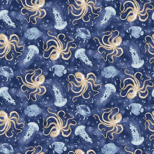 Cobalt Seas- Ocean Life Toss Navy