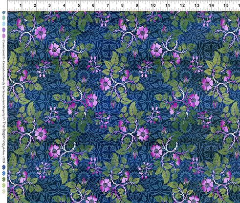 Counterpoint 2- Floral Vine Blue