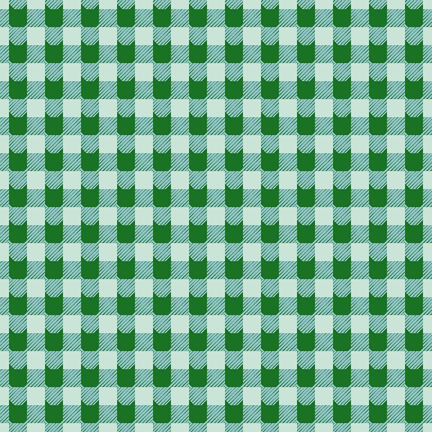 Feline Festive- Cat Plaid Spearmint