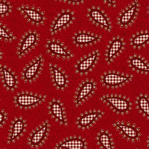 Garnets & Gingham- Small Gingham Paisley