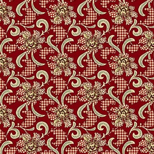 Garnets & Gingham- Stylized Patterned Floral