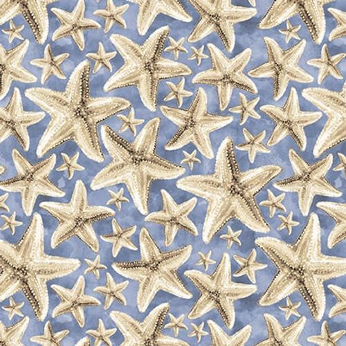 Ocean Oasis- Starfish Med. Blue