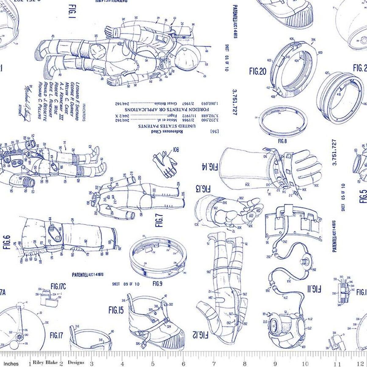 Outer Space By NASA- Spacesuit Patent White