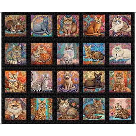 Quilt Room Kitties- Patches Black