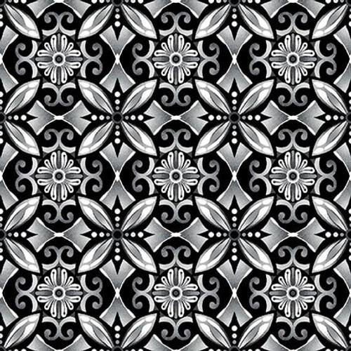 Scarlet Days & Nights- Geometric Tiles Black