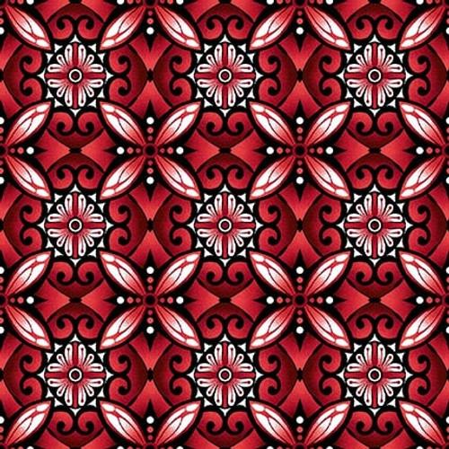 Scarlet Days & Nights-  Geometric Tiles Red