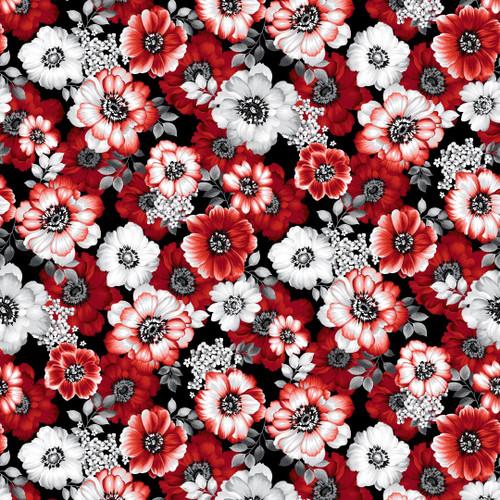 Scarlet Days & Nights- Large Floral White Multi