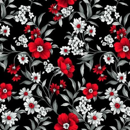 Scarlet Days & Nights- Small Flowers Black