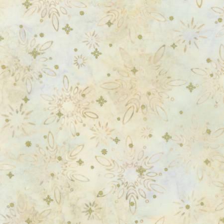 Snowflakes Ivory Batik Metallic