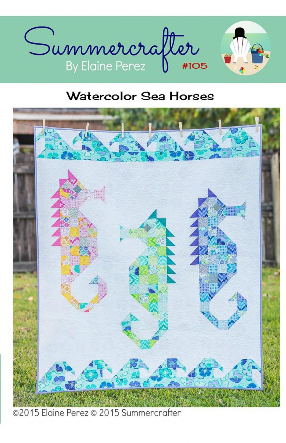 Watercolor Sea Horse Kit- Coral 48" x 54"