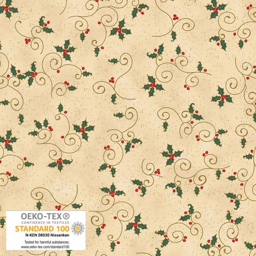 We Love Christmas- Holly Scroll Gold