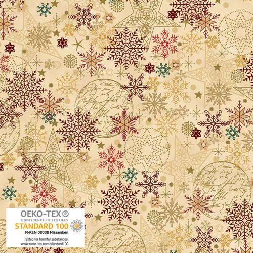 We Love Christmas- Snowflakes & Ornaments Gold