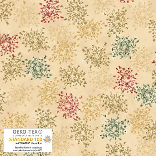 We Love Christmas- Star Bursts Beige Gold