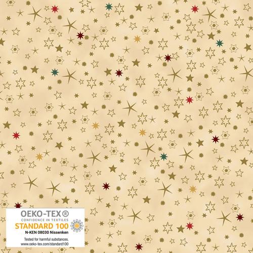 We Love Christmas- Stars Beige Gold