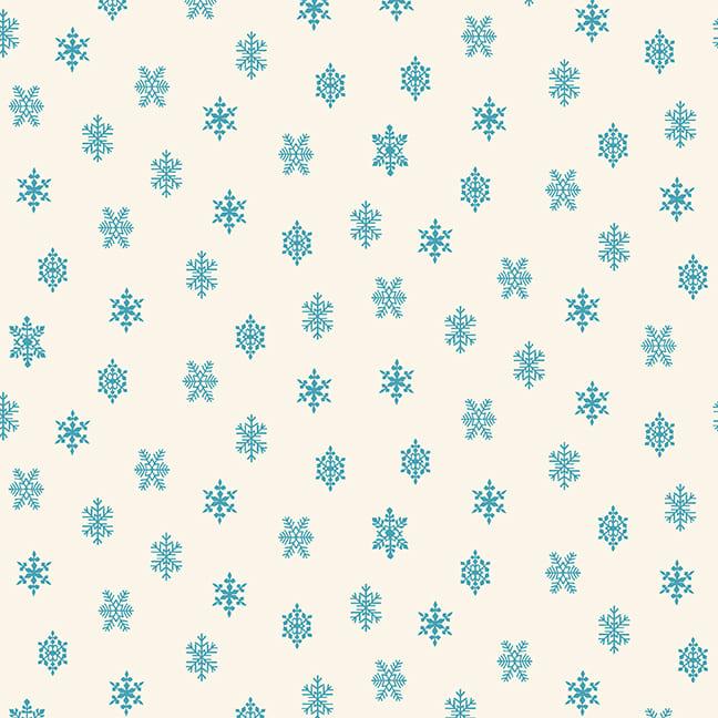 Winter In Snowtown- Snowflakes - Cream/Lt Blue