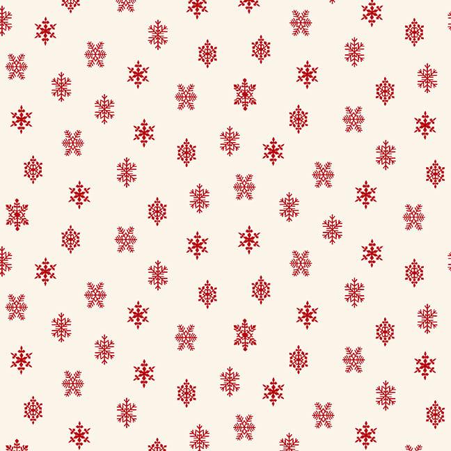 Winter In Snowtown- Snowflakes - Cream/Red