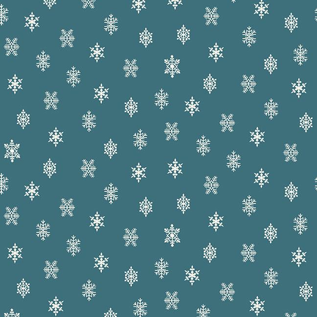 Winter In Snowtown- Snowflakes - Teal